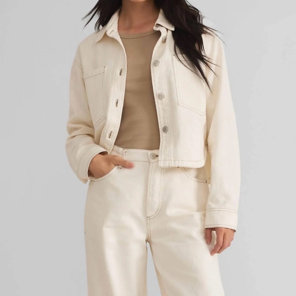 Z Supply Cream Cropped Jean Jacket